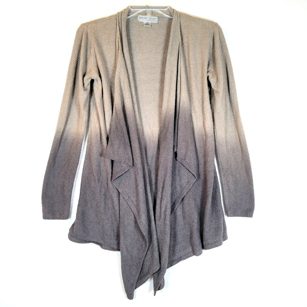 Barefoot Dreams Womens Cozychic Lite Cardigan Sweater Size Small Gray Ombre